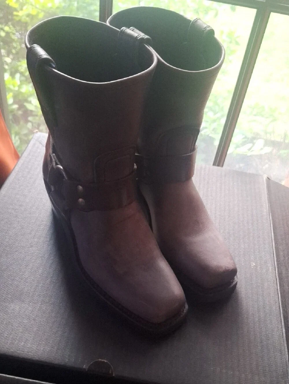 Frye Smoke Grey Harness Boot Size 5.5 Women Never Worn